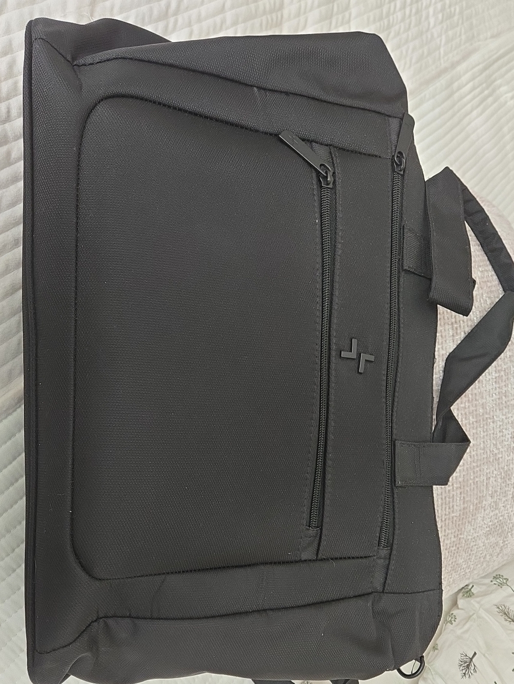 Black Women's Laptop Bag with Front Zip Pocket